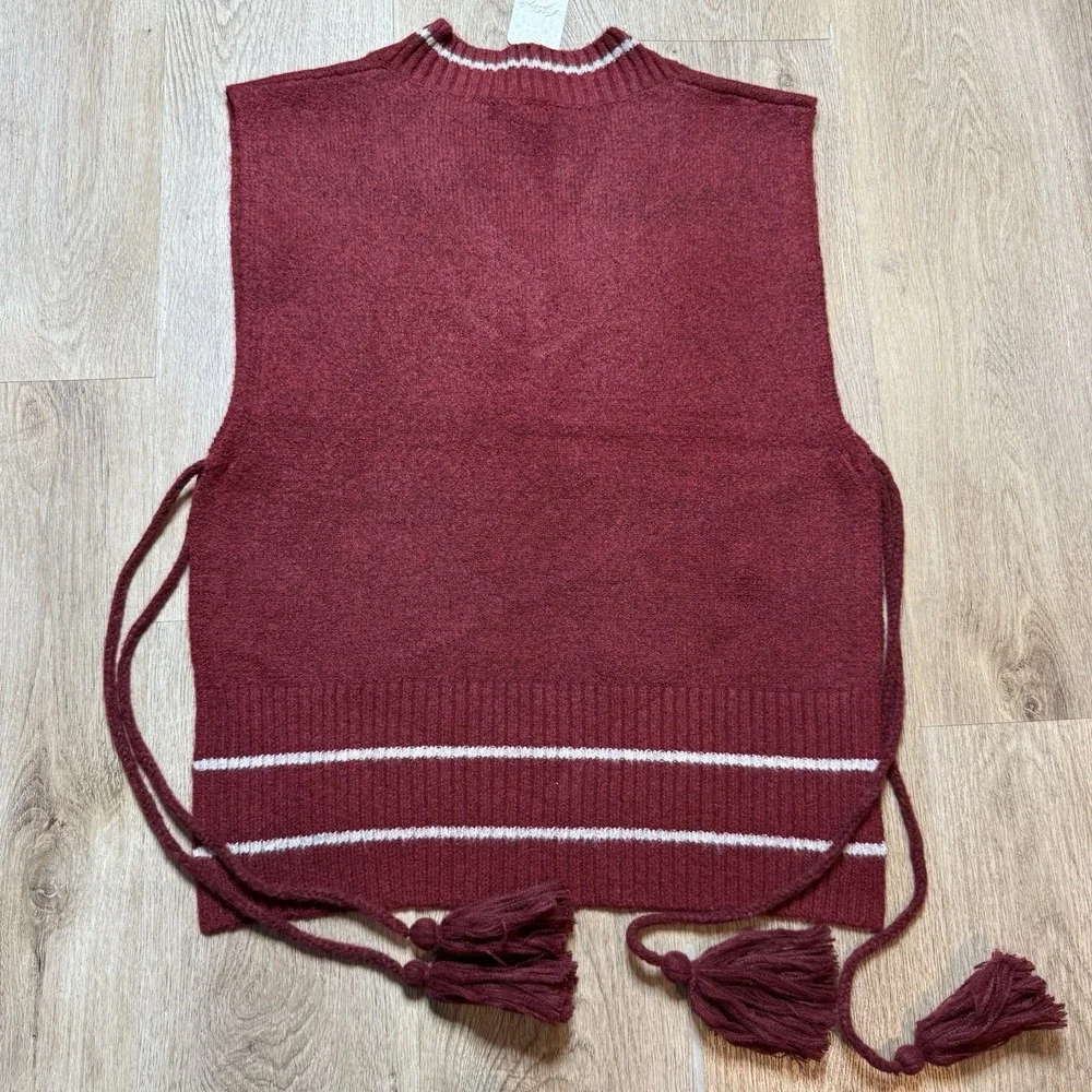 NEW‎ Free People All Star Stripe Poncho One Size Burgandy Stripes